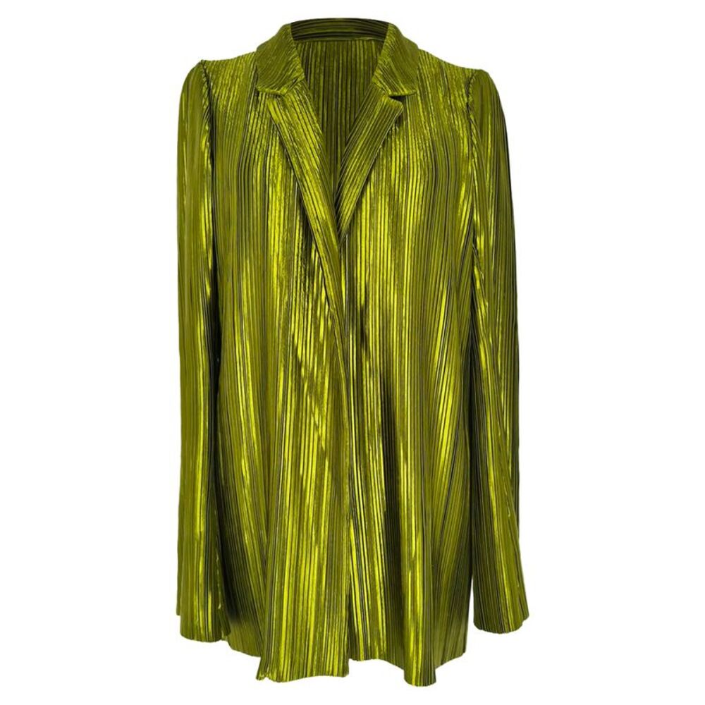 Galvan Nuage Pleated Blazer in Green Polyester